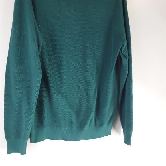 Penguin New Men's Green Waffle Knit Crew Neck Sweater Ponderosa Pine Size Lg - Picture 6 of 13